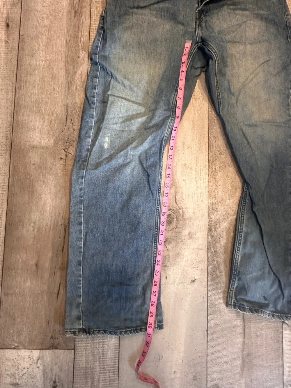 Early 2000s Volcom Men’s Wide Leg Jeans in Faded Blue Wash Ergo 2